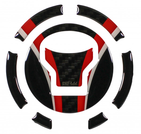 Tankdeckel Motorrad Aufkleber kompatibel mit Honda CB750 Hornet Carbon rot
