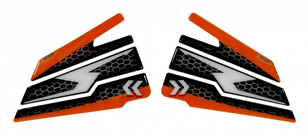 Lackschutz 3D Seitentank Pad orange weiß kompatibel für KTM 1290 Super Duke R