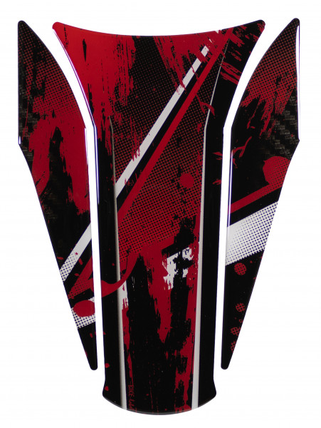 Tankpad Aufkleber 3D Lackschutz Splatter Racing Rot kompatibel mit Kawasaki Z900