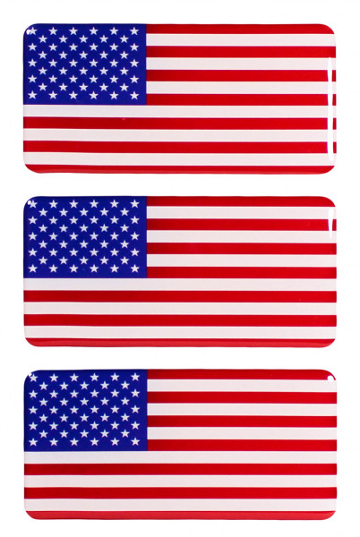 USA Flaggen Aufkleber 3D Deko Gel Sticker Set für Auto Kfz Motorrad