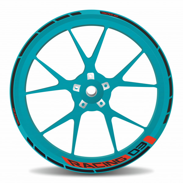 Set Felgenrand Aufkleber Motorradfelge kompatibel für Yamaha Cyan Storm