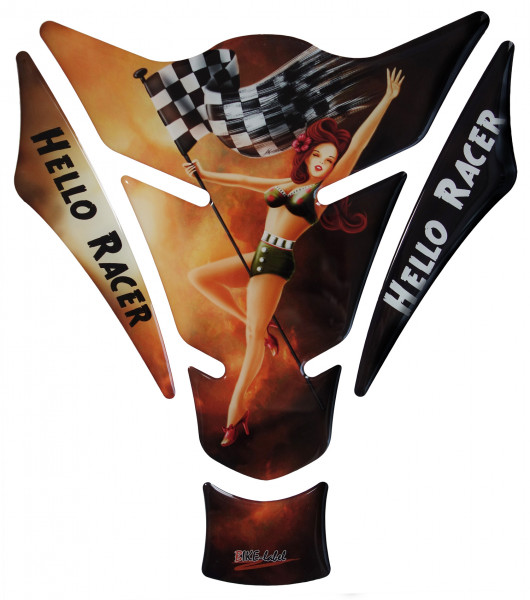 Tankpad Motorrad 3D Aufkleber Pin Up Girl Racing Lackschutz Kratzschutz