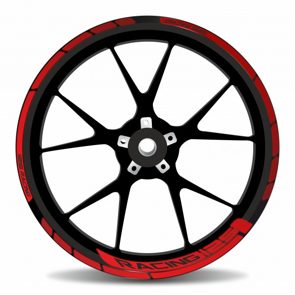 Felgenrand Aufkleber Set Motorrad Reflex rot Dots kompatibel für Yamaha