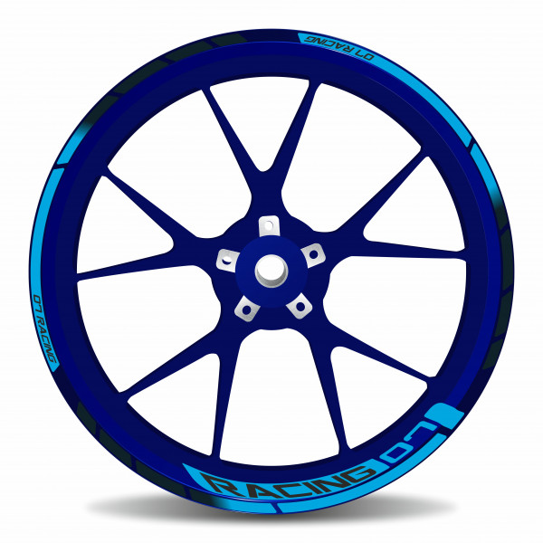Felgenrand Aufkleber Set Motorradfelge kompatibel für Yamaha Icon Blue