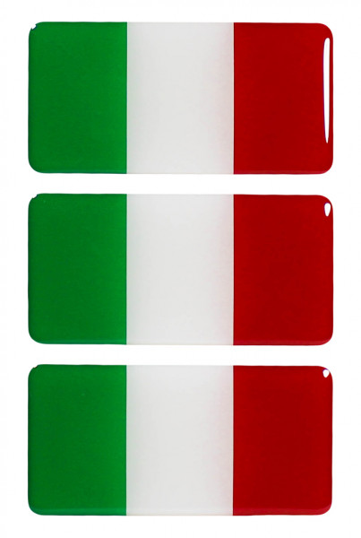 Italien Flaggen Aufkleber 3D Deko Gel Sticker Set für Auto Kfz Motorrad