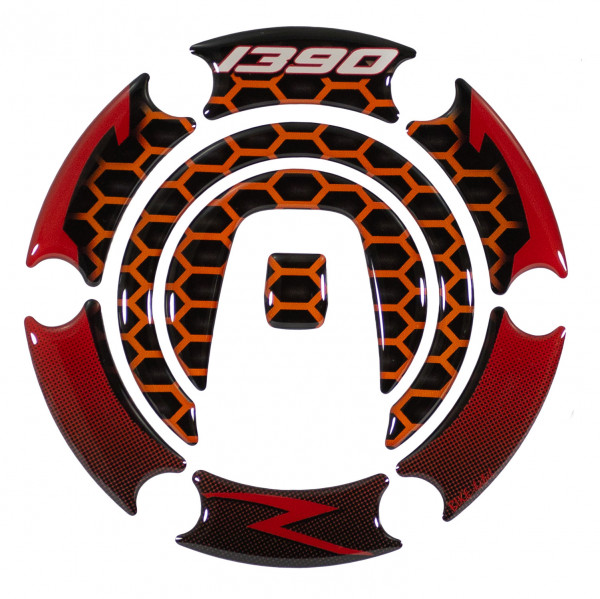 Lackschutz Tankdeckel Pad orange wabe kompatibel für KTM 1390 Super Duke R