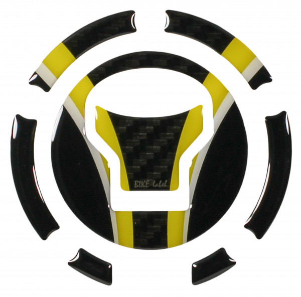 Tankdeckel Motorrad Pad kompatibel mit Honda CB750 Hornet Carbon Gelb