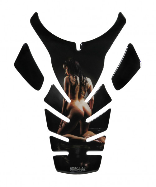 Tankpad 3D Motorrad Aufkleber Sexy Girl Tankschutz Kratzschutz Schwarz