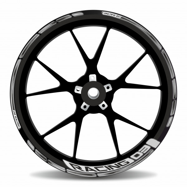 Felgenrand Reflex weiß Stripes Motorrad Aufkleber kompatibel für Yamaha