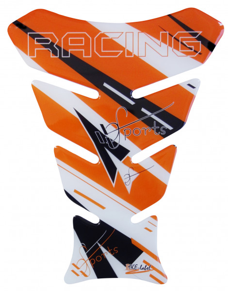 Tankpad 3D Motorrad Gel Aufkleber Orange Racing Sports Lackschutz Kratzschutz
