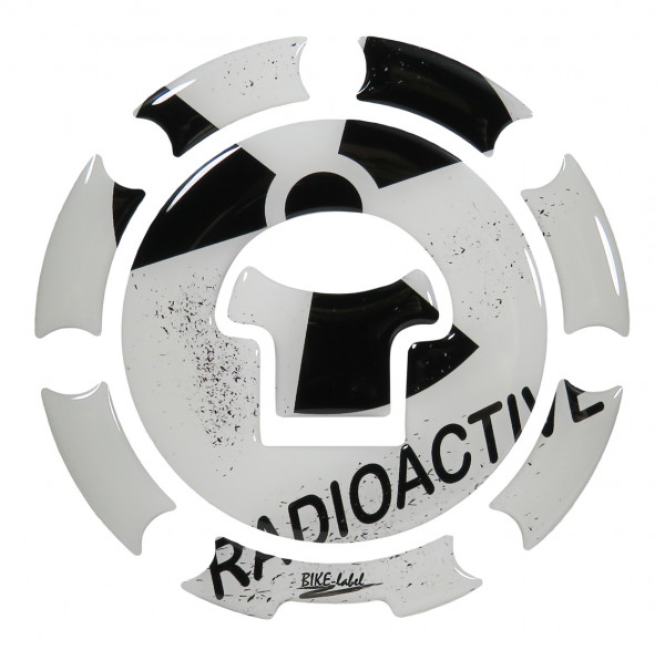 Tankverschluss Tankdeckelpad Radioactive weiß universell kompatibel für Honda