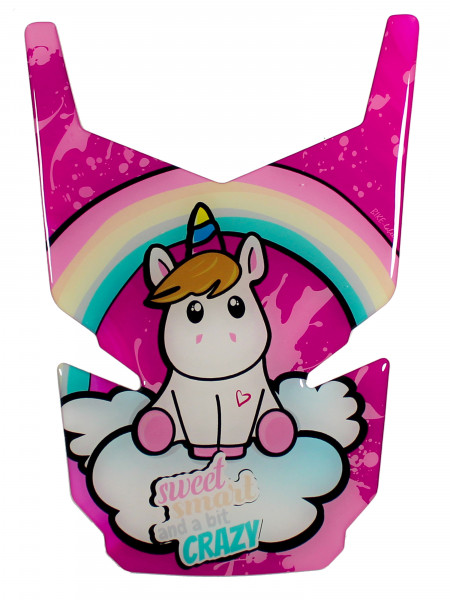 Tankpad Motorrad Gel Lackschutzaufkleber süßes Einhorn pink mit Regenbogen