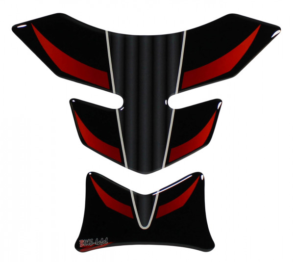 Tankpad 3D Motorrad Gel Aufkleber Racing Streifen Rot Kratzschutzfolie