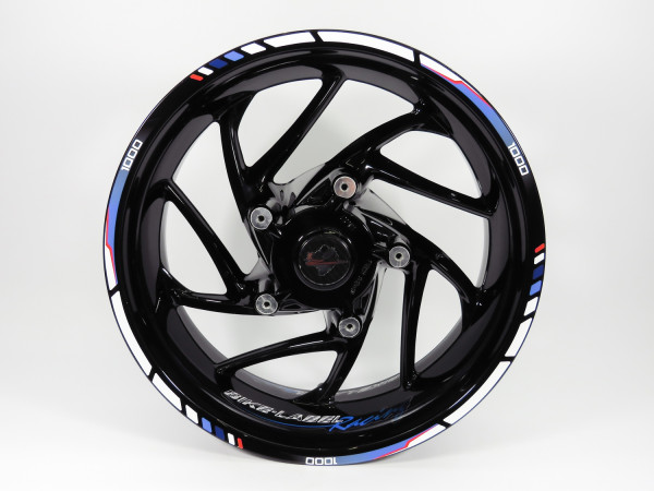 Felgenrand Aufkleber 16 17 18 Zoll für Motorrad Auto Felgen Blau