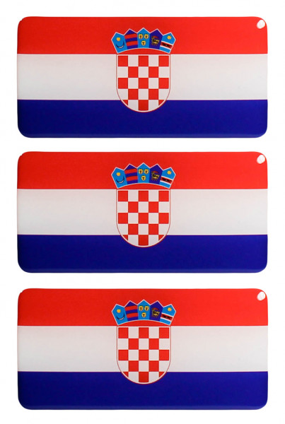 Kroatien Flaggen Aufkleber 3D Deko Sticker Set für Auto Kfz Motorrad