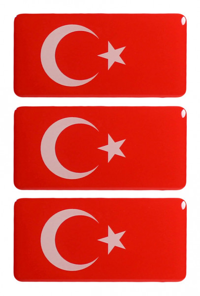 Türkei Flaggen Aufkleber 3D Deko Sticker Set für Auto Kfz Motorrad