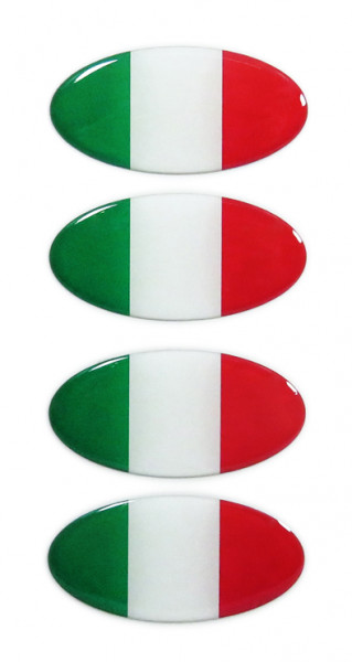 Italien Flaggen Aufkleber 3D Deko Gel Sticker Set für Auto Kfz Motorrad