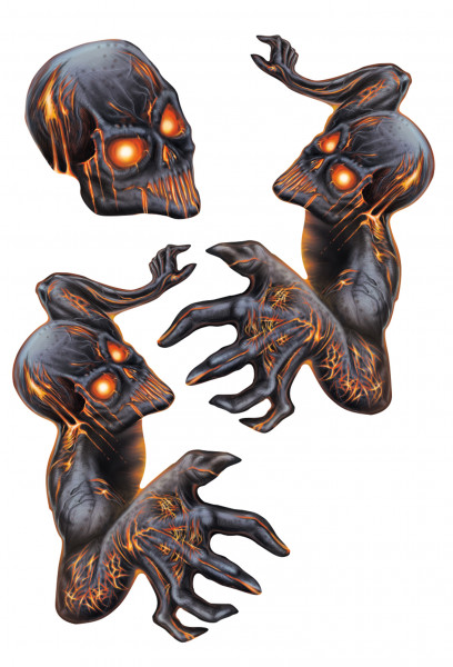 Deko Aufkleber Sticker Teufel Lava Monster Folie Motorrad Auto