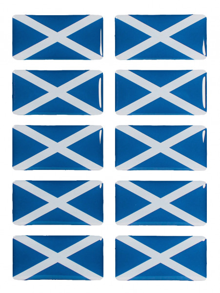 Schottland 3D Deko Gel Flaggen Aufkleber Set für Auto Kfz Motorrad