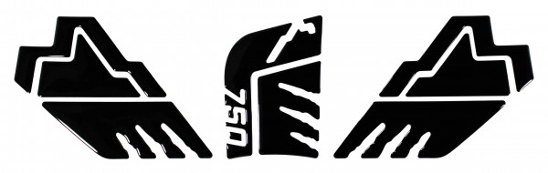 Kneepad Tankpad Set Aufkleber Motorrad kompatibel für Honda Transalp XL750 black